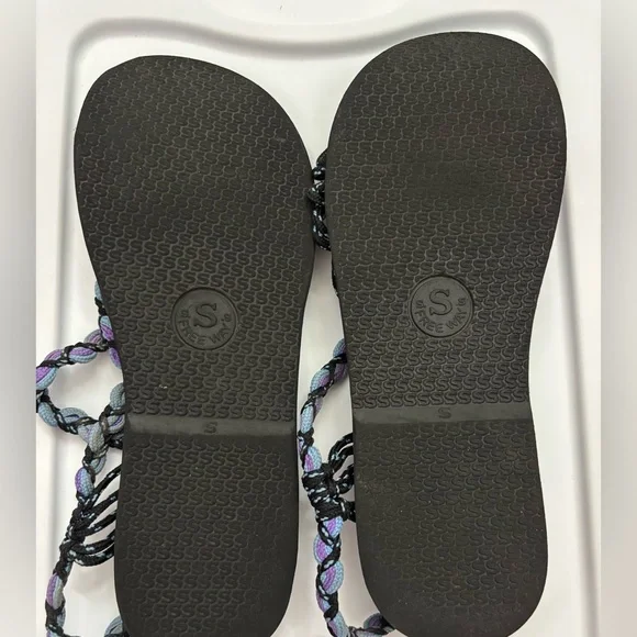 Braided Sandals with Multicolor Straps - Picture 2 of 2